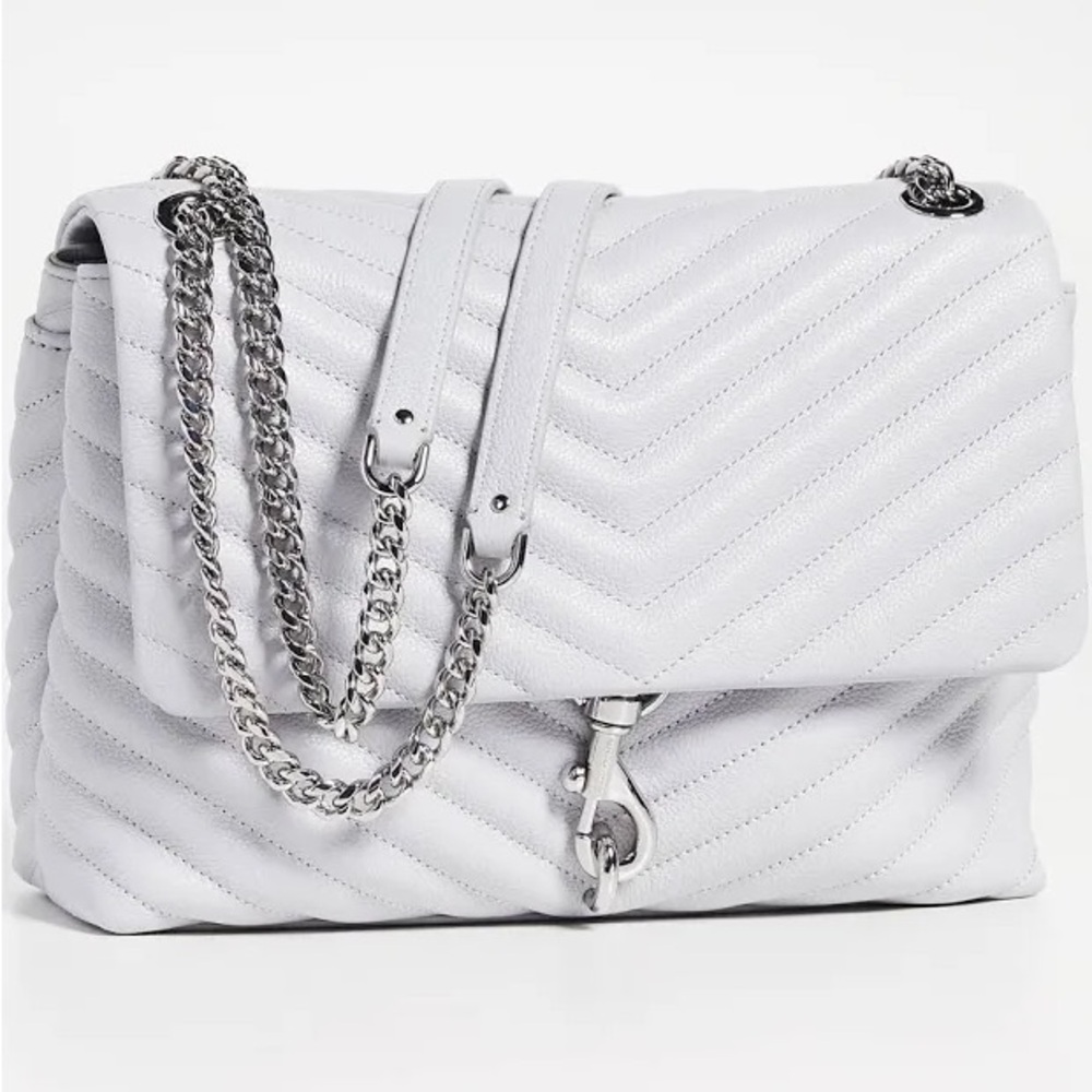 Rebecca Minkoff Edie Flap Shoulder Bag-Grey